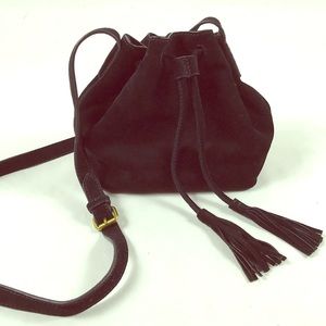 J.Crew Black Suede Drawstring Crossbody